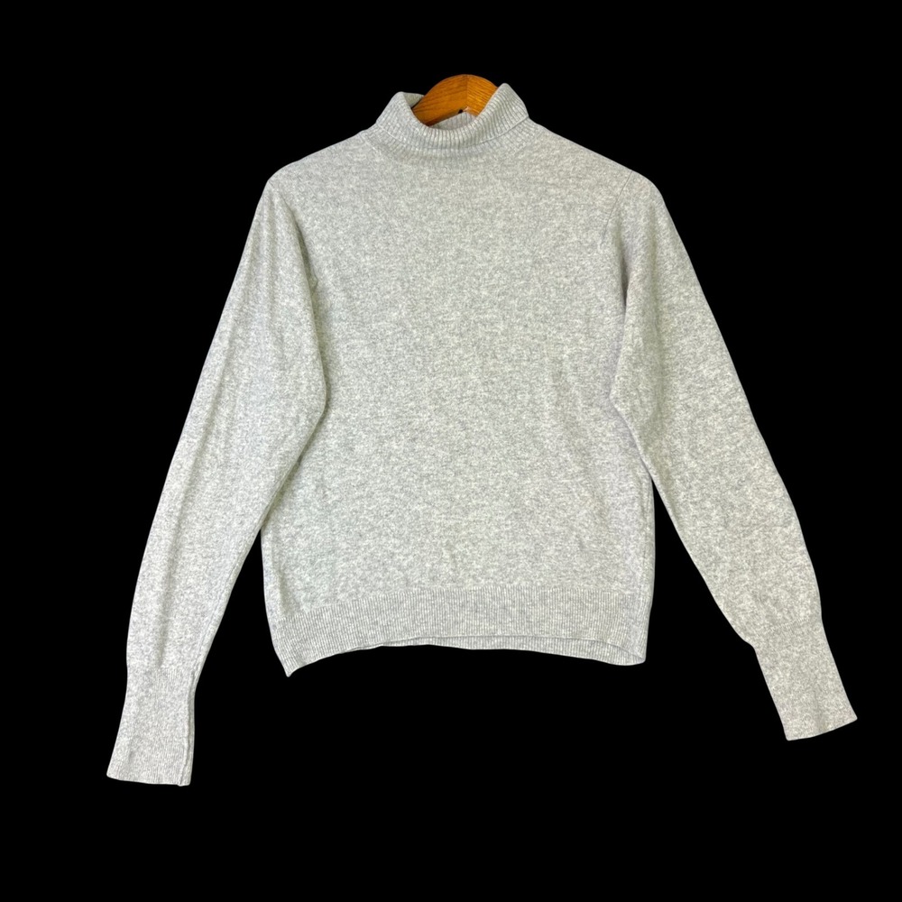 Peter Scott 100% Pure Cashmere Turtleneck Sweater Medium Made in Scotland Gray